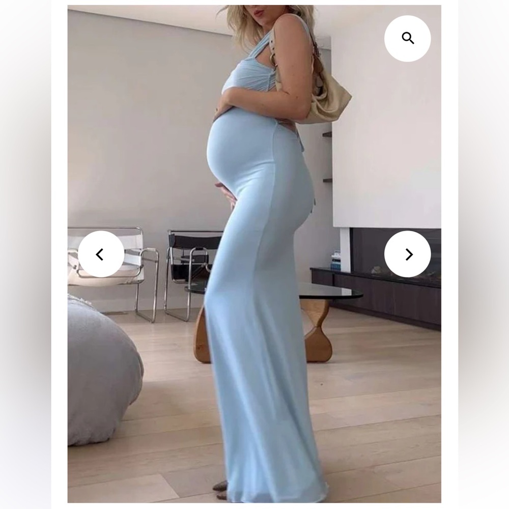 Light Blue Baby Shower Maxi Dress Size Medium